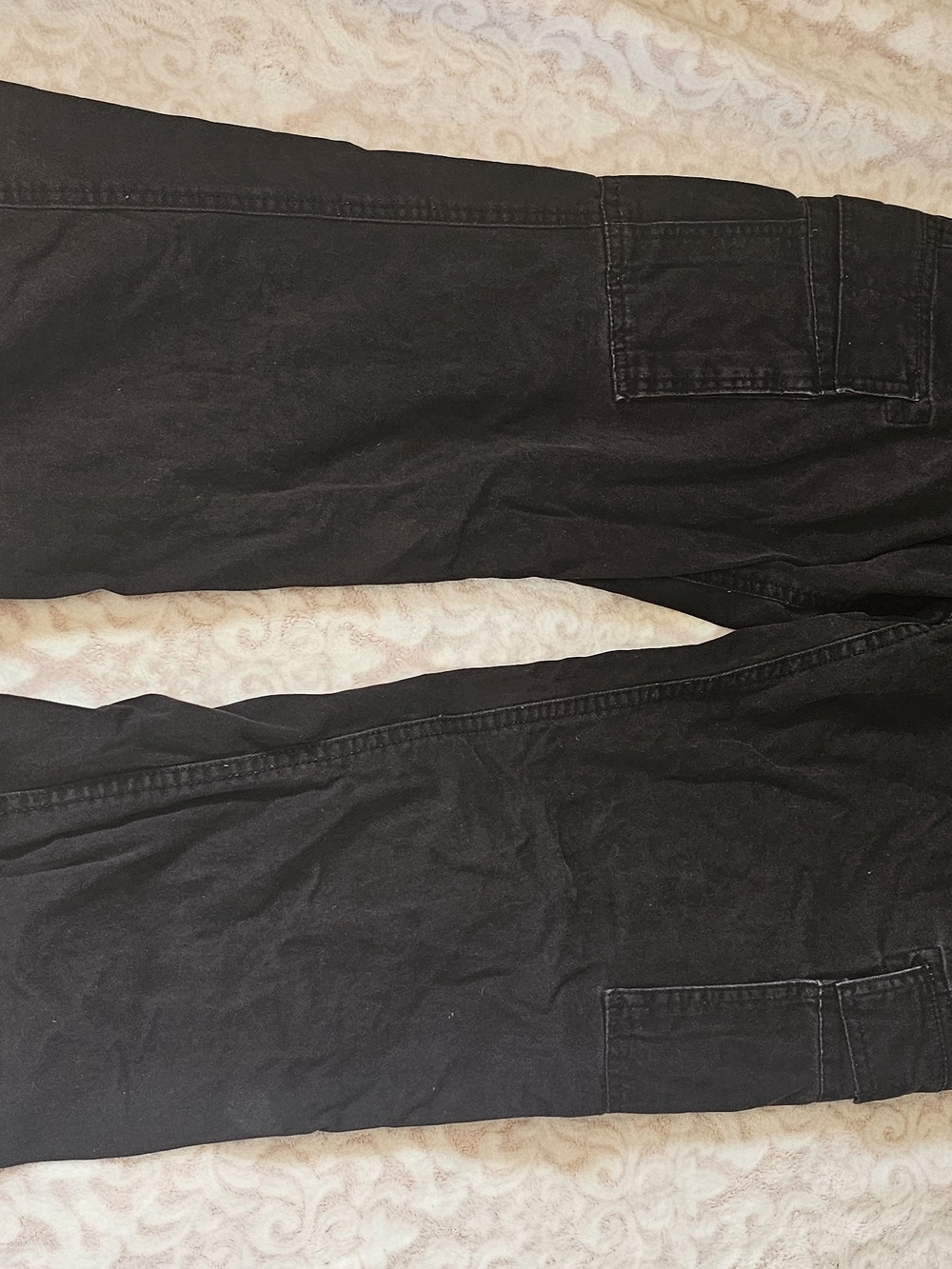 Falls Creek Men's Relaxed Cargo Jeans in Black